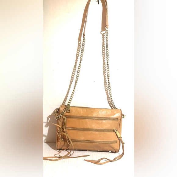 Rebecca minkoff brown leather crossbody handbag - Picture 1 of 8